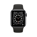 Apple Watch Series 6 44mm Space Gray Aluminium Case with Black Sport Band A2292 фото 1